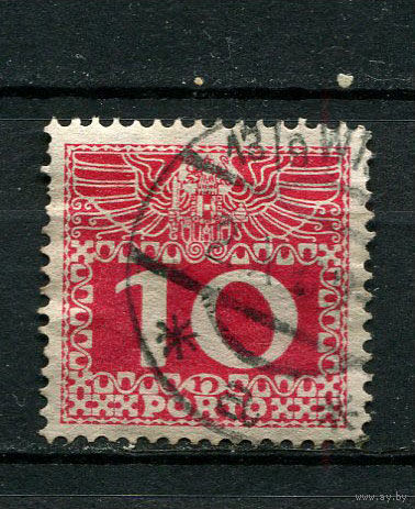Австро-Венгрия - 1908/1913 - Цифры 10H. Portomarken - [Mi.38p] - 1 марка. Гашеная.  (Лот 36CA)