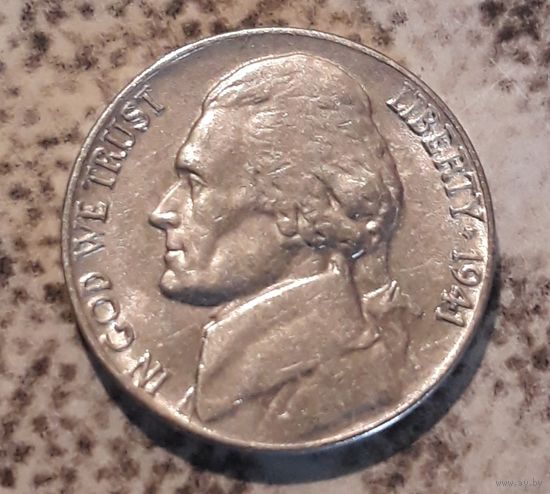 5 центов 1941 США МД  Филадельфия XF