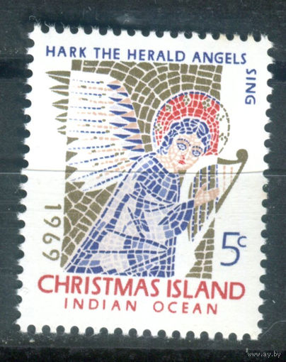 Рождественские острова (о-в Рождества) - 1969г. - Рождество - 1 марка - полная серия, MNH с незначительным дефектом клея [Mi 32]. #4-B6-Z-1-1