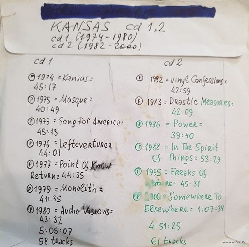 CD MP3 дискография KANSAS - 2 CD