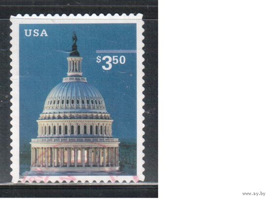 США-2001 (Мих.3403) , гаш. , Архитектура, Капитолий,(одиночка)(3)