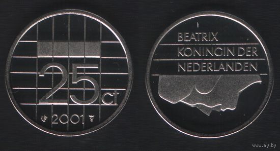Нидерланды km204 25 центов 2001 год (_4