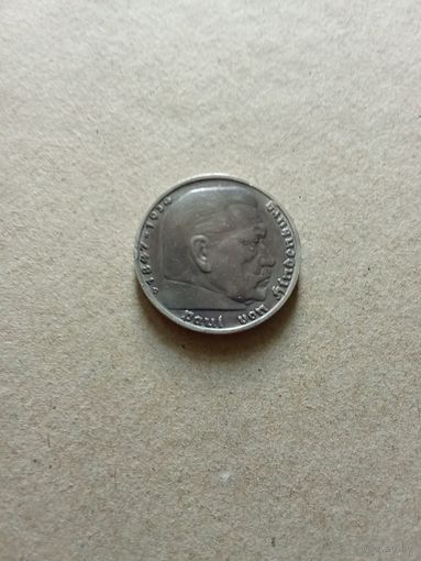 Германия 5 марок 1935 г. (D) ровная патина. Очень хорошие!!!