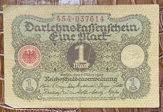 Банкнота 1 марка 1920 год. Веймарская республика.