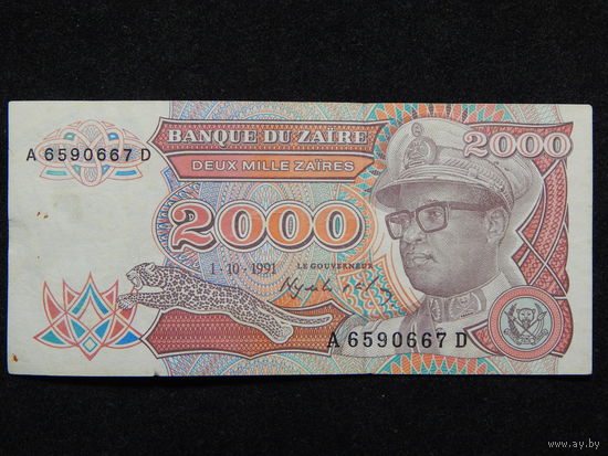 Заир 2000 заиров 1991г.