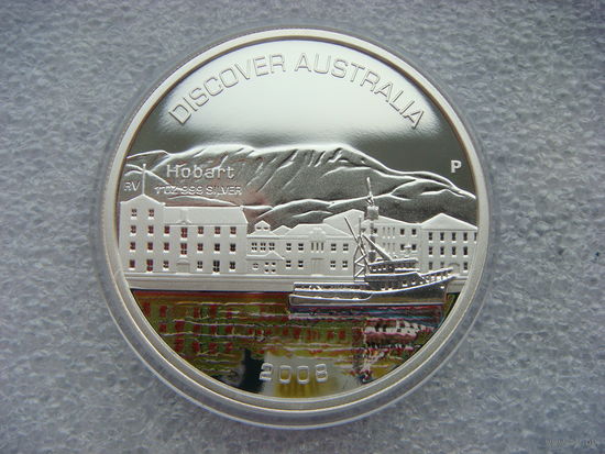 1 доллар 2008. Австралия. Хобарт. Серия "Откройте для себя Австралию". Серебро 999