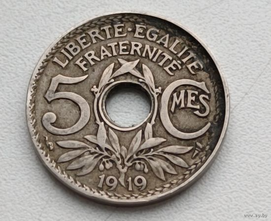 Франция. 5 сантимов 1919 года.