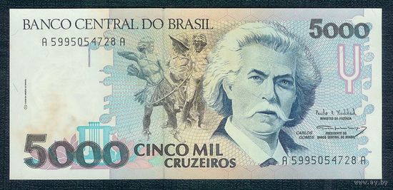 Бразилия 5000 крузейро 1990-1993 год, UNC