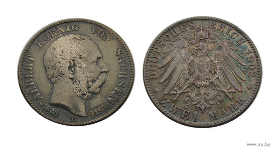 2 марки 1902 Саксония Траурные Редкие!