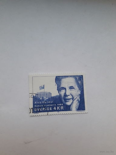 Марки Швеция Лауреат Нобелевской премии Мира 1982 А Мюрдель