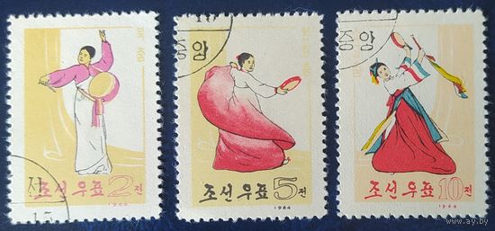 КНДР 1964 народные танцы, наклейки.
