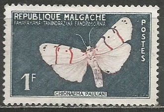 Республика Мадагаскар. Мотылёк. 1960г. Mi#448.