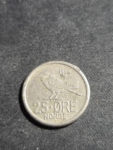 Норвегия 25 эре 1966