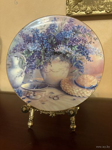 Тарелка коллекционная Цветы Маки Незабудки Wedgwood Англия винтаж цена за 2 шт