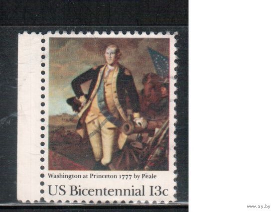 США-1977, (Мих.1291) , * (без клея)   , 200-лет США, Генерал Вашингтон, Живопись(одиночка)