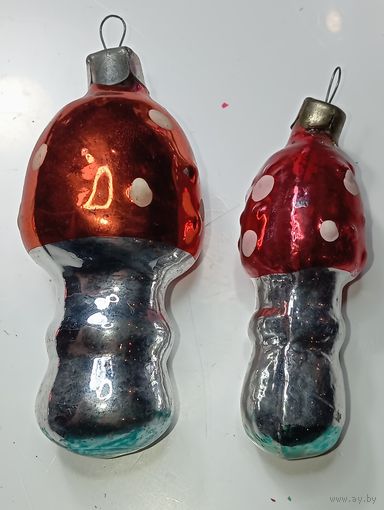 Ёлочная игрушка - Грибы , СССР .