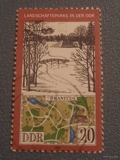 ГДР 1981. Ландшафтные парки ГДР. Branitz