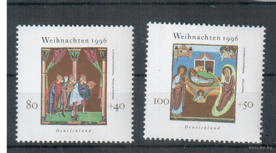 ГЕРМАНИЯ И ФРГ, 1996, КЦ 3.5 ЕВРО, ЧИСТАЯ Рождество