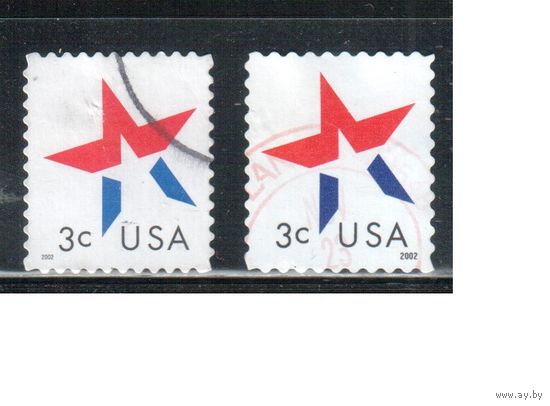 США-2002 (Мих.3582-3583) , гаш. , Стандарт, Звезда(2)