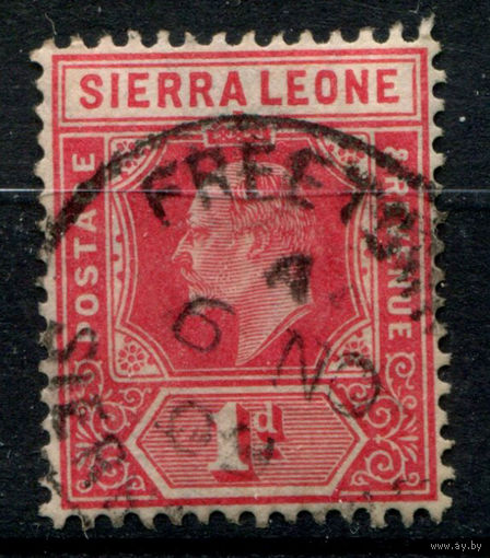 Британские колонии - Сьерра Леоне - 1903г. - король Эдуард VII, 1 Р - 1 марка - гашёная. Без МЦ!