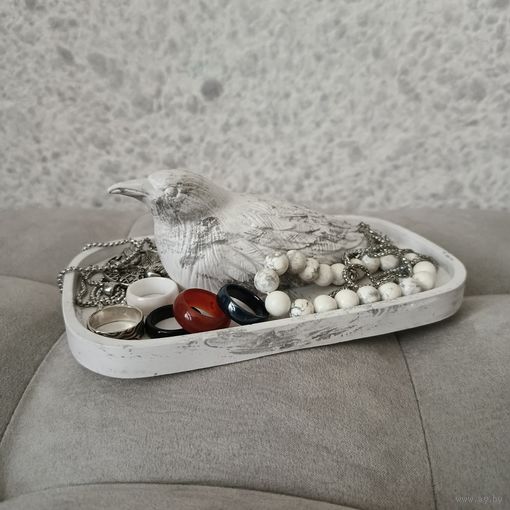 Статуэтка поднос Птица, ворон для мелочей, украшений