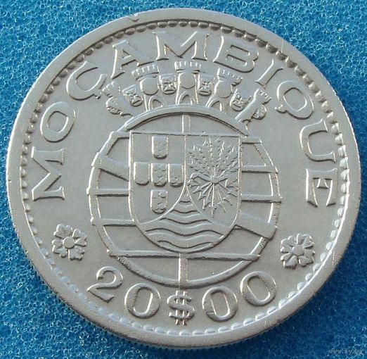 Мозамбик.  20 эскудо 1955 год  KM#80  Тираж: 996.000 шт