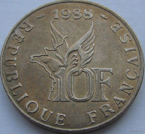 1k Франция 10 франков 1988 ТОРГ уместен  Гаррос В ХОЛДЕРЕ распродажа коллекции