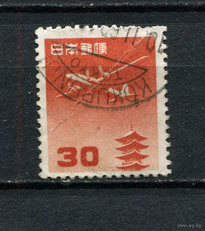 Япония - 1952/1961 - Авиация 30Y - [Mi.599A] - 1 марка. Гашеная.  (Лот 75CN)