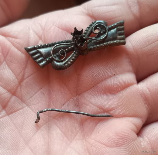 Брошь старинная серебро клейма