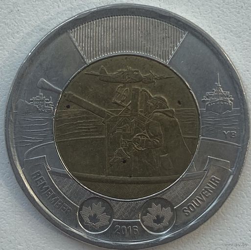 Канада 2 доллара 2016 г. 75 лет Битве за Атлантику