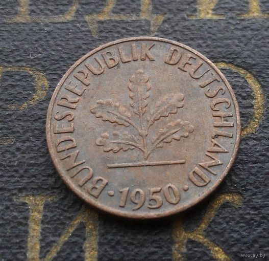 1 пфенниг 1950 (F) Германия ФРГ #13