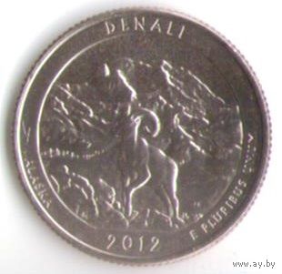 25 центов 2012 г. Парк=15 Национальный парк Денали Аляска Двор P _UNC