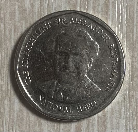 Монета 1 доллар. 2015 год, Ямайка. Александр Бустаманте - национальный герой Ямайки.