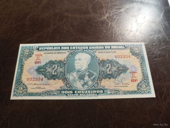 Бразилия 2 крузеиро образца 1956-1958 года AUNC p157Aa