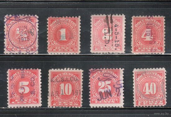 США-1914(Скотт. R206-R214) , гаш. , REVENUE, Служебные марки