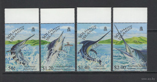Соломоновы Острова 1998** Фауна моря Марлин Рыба-Меч #958-961