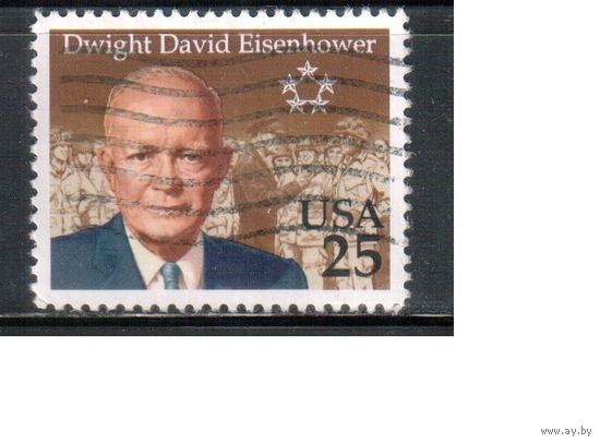 США-1990, (Мих.2113),   гаш. ,Личности, Президент Эйзенхауэр (одиночка),