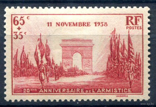 Франция - 1938г. - парад у Триумфальной арки - 1 марка - полная серия, MH [Mi 434]. #2-Fr-57-A-1