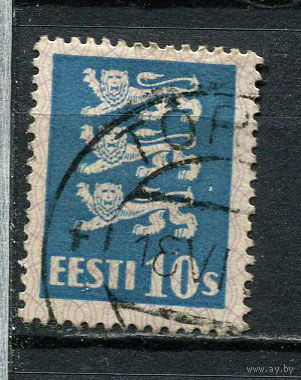 Эстония - 1928/1929 - Герб 10S - [Mi.79a] - 1 марка. Гашеная.  (Лот 65HH)-T41P37