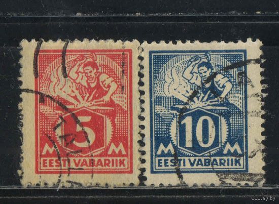 Эстония Респ 1922 Ремесленники Стандарт #37А,39А