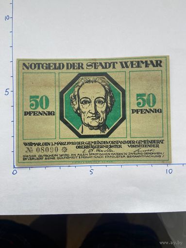 Нодгельд 50 пфеннигов Веймар. Веймарская республика - 0202