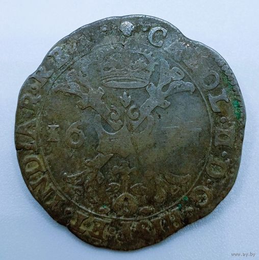 Талер Патагон 1671, остатки ШБ, с рубля