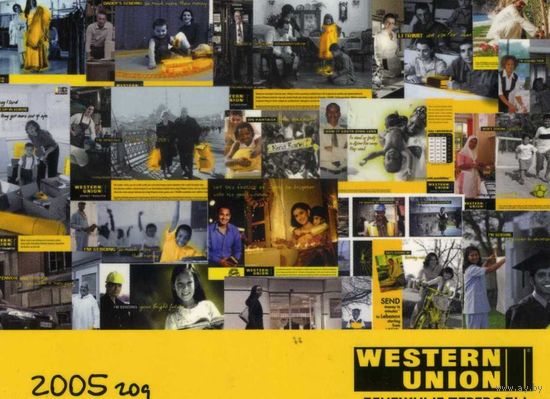 Календарик карманный Платежные системы Western Union 2005