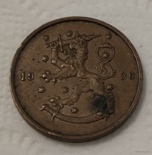 Финляндия 10 пенни, 1936 (14-17-34)
