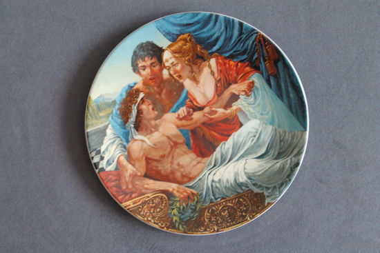 Тарелка коллекционная [Англия, Longton Crown Pottery, Кентерберийские рассказы. Рассказ Рыцаря, Bradex #26-L46-1.3] D=21,5см.