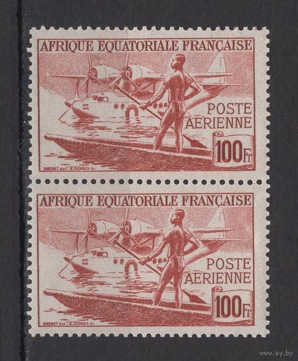 Французская экваториальная Африка 1944** Гидросамолет АВИА почта сцепка