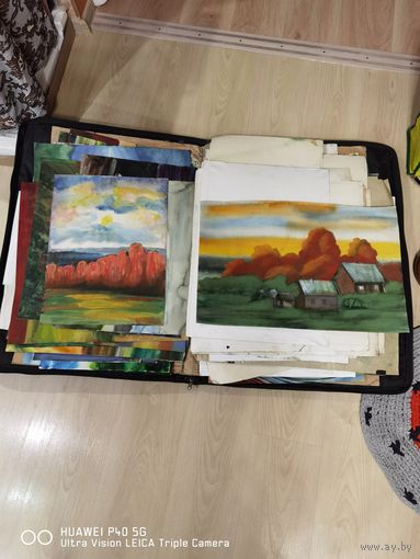 Очень достойная коллекция из 200 Акварельных работ разных художников Витебска старт с 1рубля трёхдневный аукцион