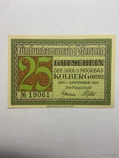 25 пфенингов (нотгельды) г. Германия.-1012