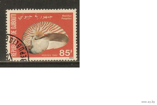Джибути-1980(Мих.282),  гаш.,    Морская Фауна ,Раковины
