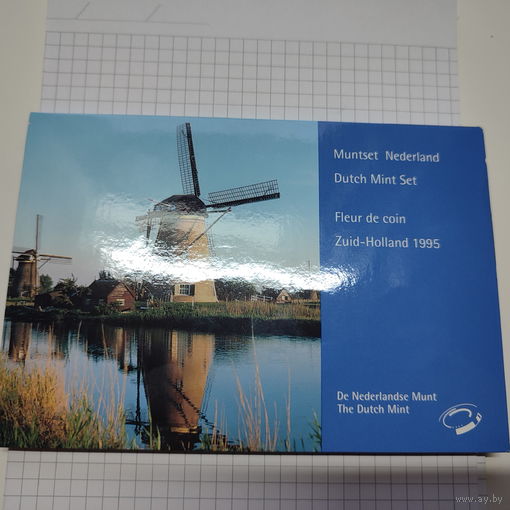 Нидерланды набор из 6 монет и жетона монетного двора 1995 года.Беатрикс.